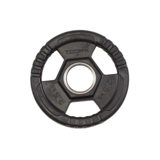 ΔΙΣΚΟΣ ΠΛΑΣΤΙΚΟΣ Φ50 (2,5kg) ΜΕ ΛΑΒΕΣ Toorx  ΔΙΣΚΟΣ ΠΛΑΣΤΙΚΟΣ Φ50 (2,5kg) ΜΕ ΛΑΒΕΣ Toorx