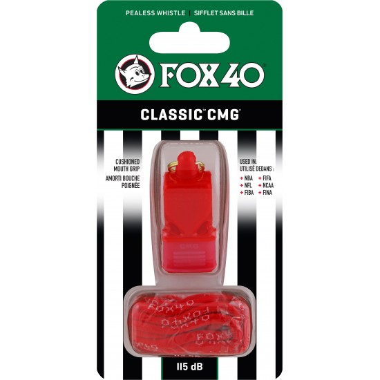 Σφυρίχτρα FOX40 Classic CMG Official Κόκκινη με Κορδόνι 