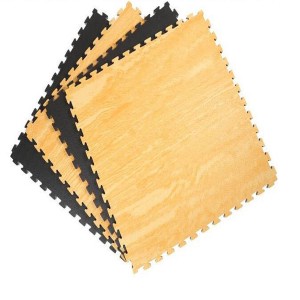 VIKING Επαγγελματικό Δάπεδο Ασφαλείας EVA, πάχους 2.5 εκ. Puzzle (Μαυρ/Ξυλ)