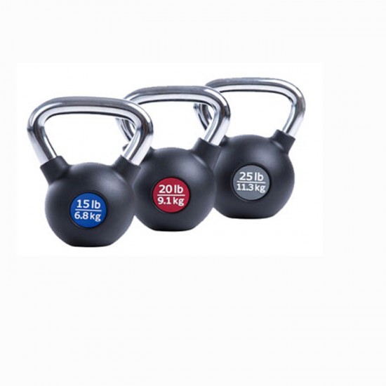 Viking C-628 Rubber Kettlebell Λαβή Χρωμίου - 12.00 kgr 