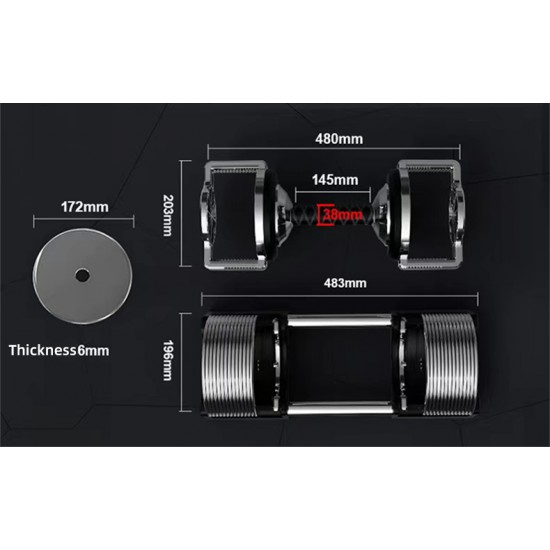 Ρυθμιζόμενος αλτήρας 32Kg με ρύθμιση ανά 1kg 