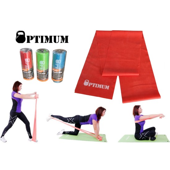 LATEX GYM BAND 250X15CM ΚOKKINO (ΜΑΛΑΚΟ) OPTIMUM 