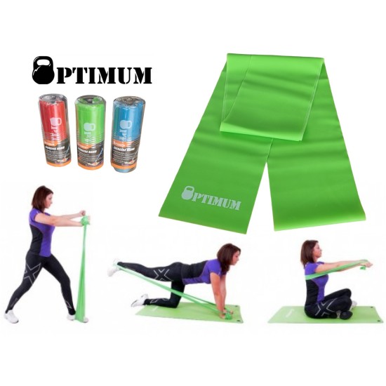 LATEX GYM BAND 250X15CM ΠΡΑΣΙΝΟ (ΜΕΣΑΙΟ) OPTIMUM 