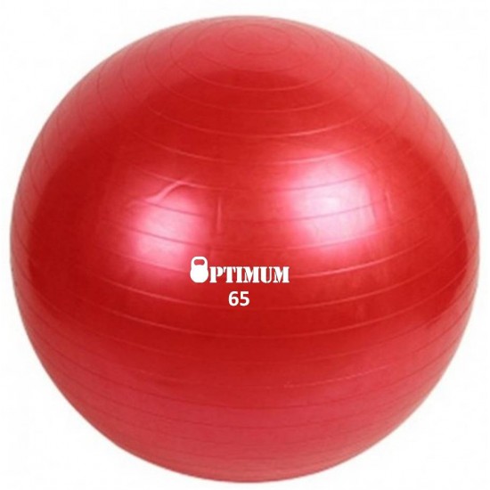 GYM BALL 65CM (ΚΟΚΚΙΝΗ) ANTI-BURST 1100GR OPTIMUM 