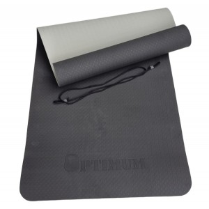 TPE YOGA MAT 183x61x0,6cm (ΜΑΥΡΟ/ΓΚΡΙ)