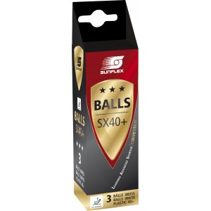Μπαλάκια Ping Pong Sunflex SX40+ Competition PVC 3 Τεμάχια Μπαλάκια Ping Pong Sunflex SX40+ Competition PVC 3 Τεμάχια