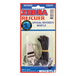 Σφυρίχτρα απλή μεταλλική με κορδόνι