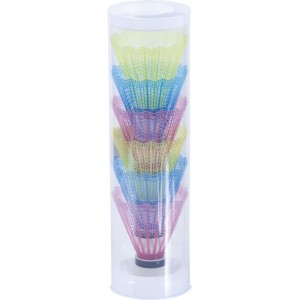 Μπαλάκια Badminton με Πολύχρωμα Πλαστικά Φτερά (6 τμχ)