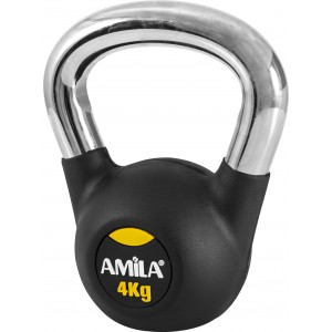 AMILA Kettlebell Rubber Cover Cr Handle 4Kg