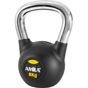 AMILA Kettlebell Rubber Cover Cr Handle 8kg