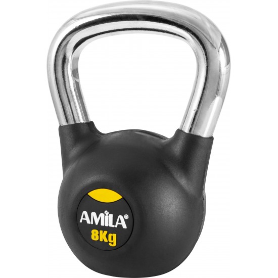 AMILA Kettlebell Rubber Cover Cr Handle 8kg 