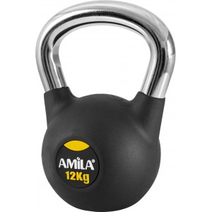 AMILA Kettlebell Rubber Cover Cr Handle 12Kg