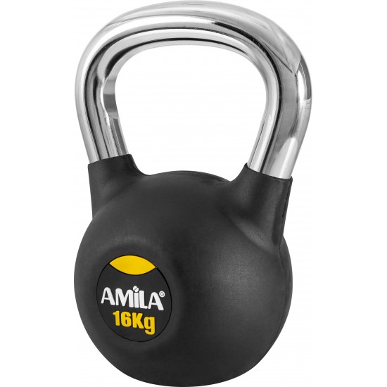 AMILA Kettlebell Rubber Cover Cr Handle 16Kg 