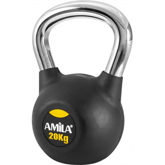 AMILA Kettlebell Rubber Cover Cr Handle 20Kg 