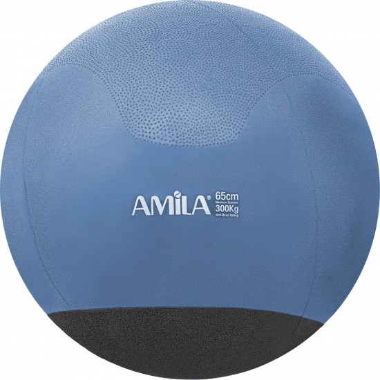 Μπάλα Γυμναστικής AMILA GYMBALL 65cm Μπλε με Βάρος στην Βάση 