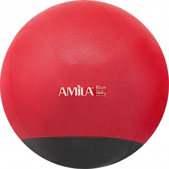 Μπάλα Γυμναστικής AMILA GYMBALL 65cm Κόκκινη με Βάρος στην Βάση 