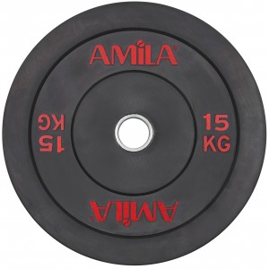 Δίσκος AMILA Black R Bumper 50mm 15Kg Δίσκος AMILA Black R Bumper 50mm 15Kg