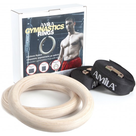 Κρίκοι γυμναστικής AMILA WOOD Gymnastics Rings 