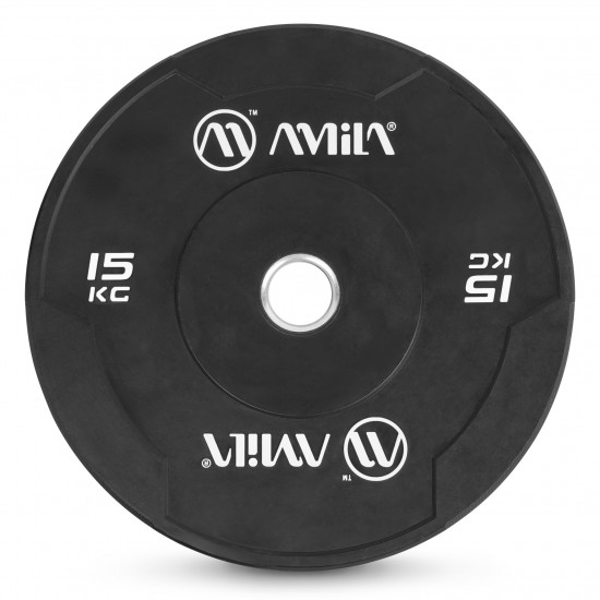 Δίσκος AMILA Black W Bumper Slim 50mm 15Kg Δίσκος AMILA Black W Bumper Slim 50mm 15Kg