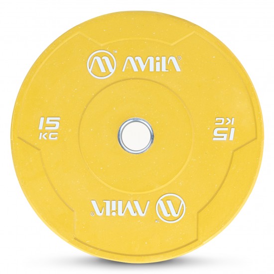 Δίσκος Color Bumper Plate Slim 50 mm 15 kg – Κίτρινο 