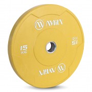 Δίσκος Color Bumper Plate Slim 50 mm 15 kg – Κίτρινο 