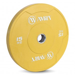 Δίσκος Color Bumper Plate Slim 50 mm 15 kg – Κίτρινο