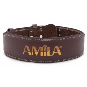 Ζώνη Άρσης Βαρών AMILA Δερμάτινη Καφέ C Quality L