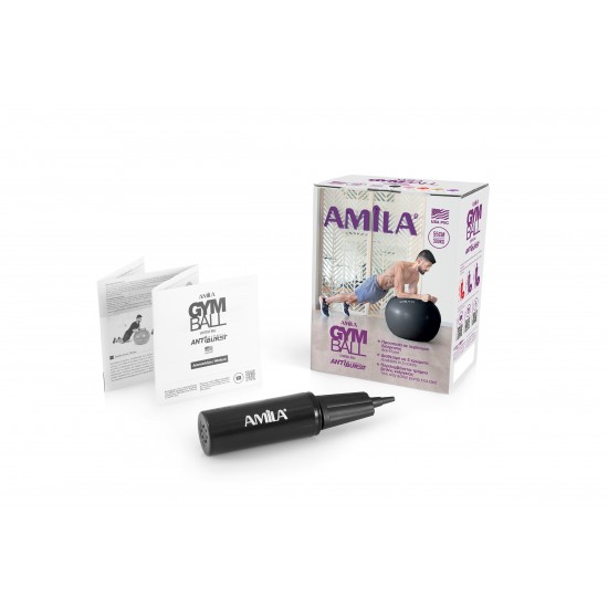 Μπάλα Γυμναστικής AMILA GYMBALL 55cm Μαύρη Μπάλα Γυμναστικής AMILA GYMBALL 55cm Μαύρη