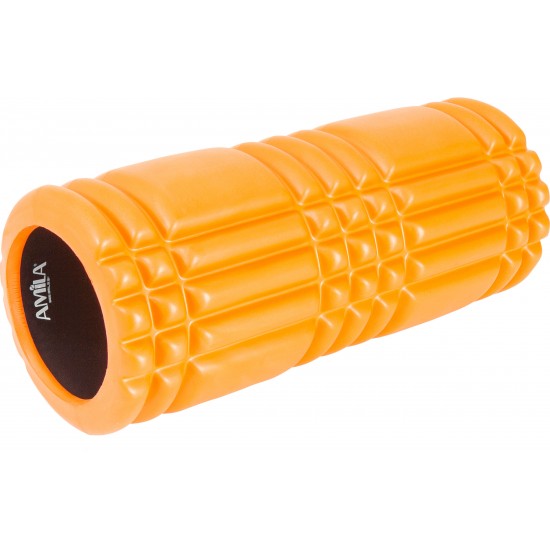 AMILA Foam Roller Plexus Φ14x33cm Πορτοκαλί/Μαύρο 