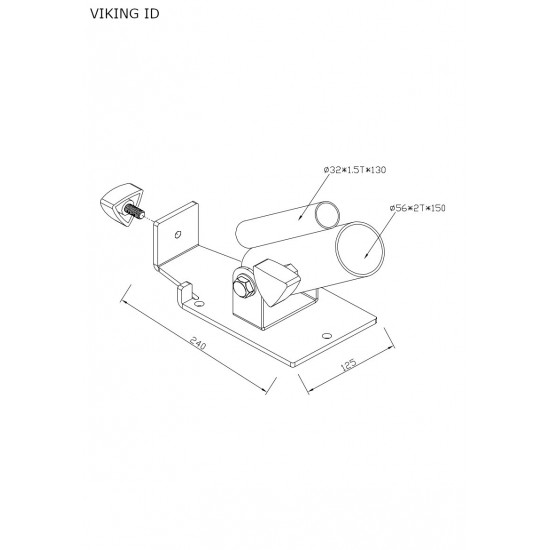 Viking C-129 Trunk Βlaster Base Βάση Μπάρας για Κωπηλατική 