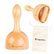 2-in-1 Wooden Massage Suction Cup w/ Roller inSPORTline Vitmar 100 