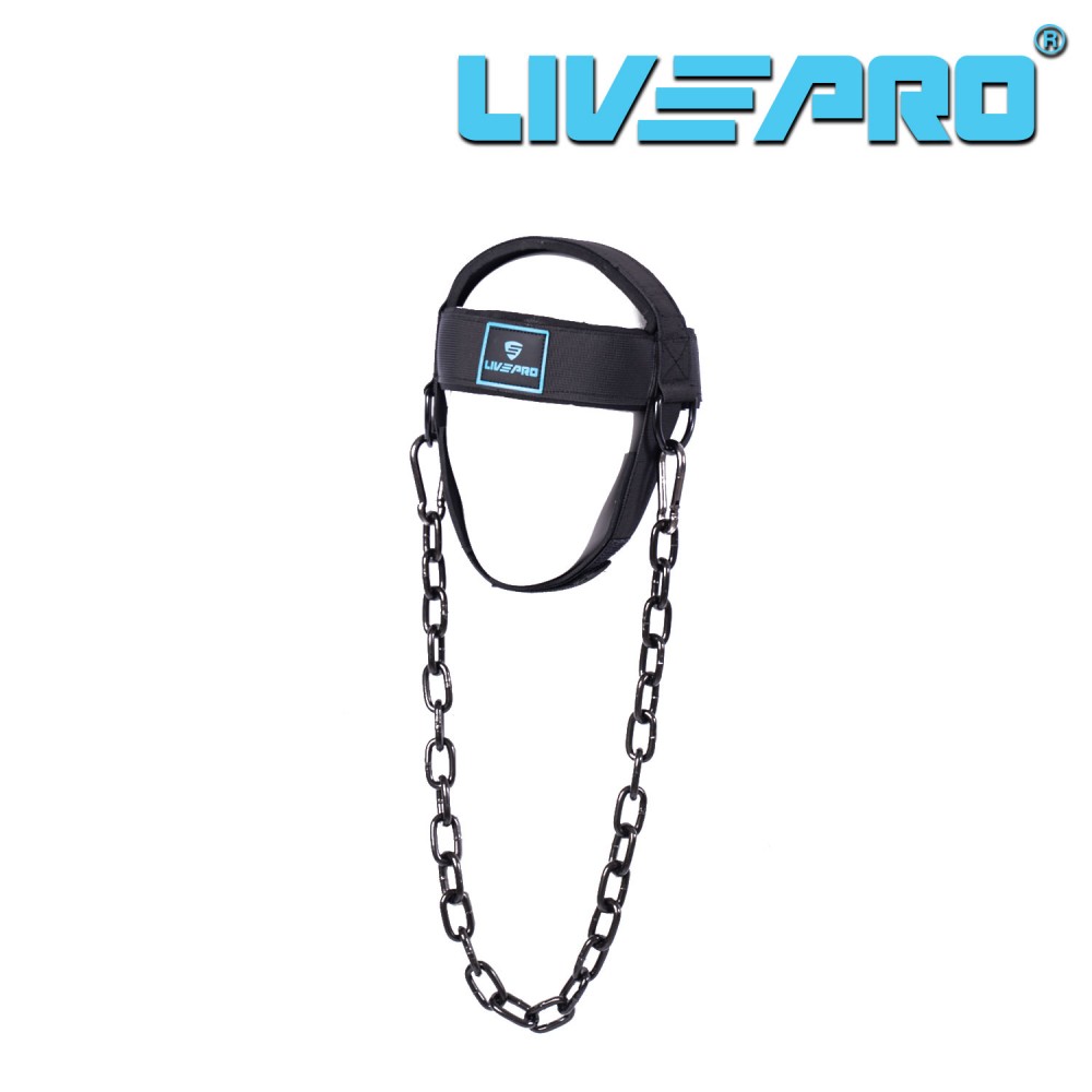 Μαύρη ζώνη κεφαλής LivePro LP8715 με ρυθμιζόμενους ιμάντες και αλυσίδα