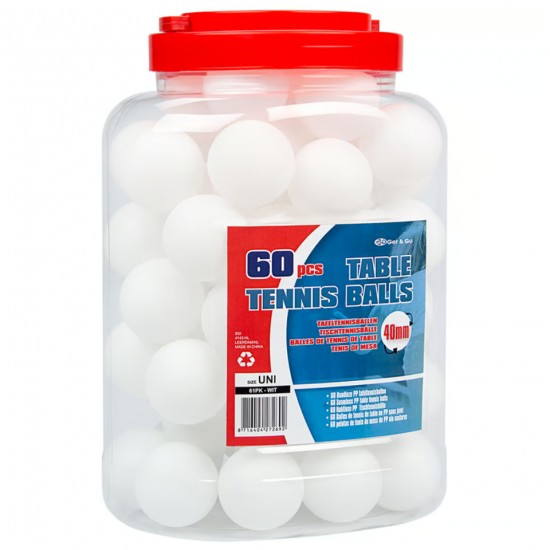 Μπαλάκια Ping Pong Λευκά (60 τεμάχια) 