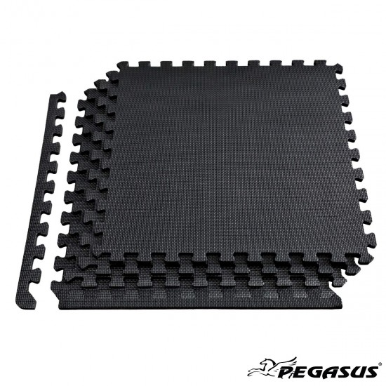 Δάπεδο προστασίας Puzzle EVA (Μαύρο) 1.2cm (Σετ 4τμχ) 