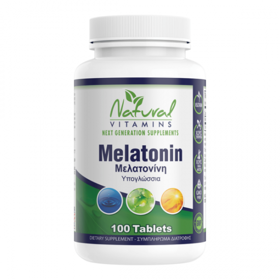 Melatonin 1 mg Vegan – 100 Υπογλώσσιες Βιταμίνες και Υγεία Melatonin 1 mg Vegan – 100 Υπογλώσσιες Βιταμίνες και Υγεία