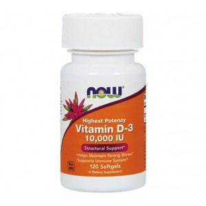 Vitamin D3 10000IU 120 softgels (NowFoods)