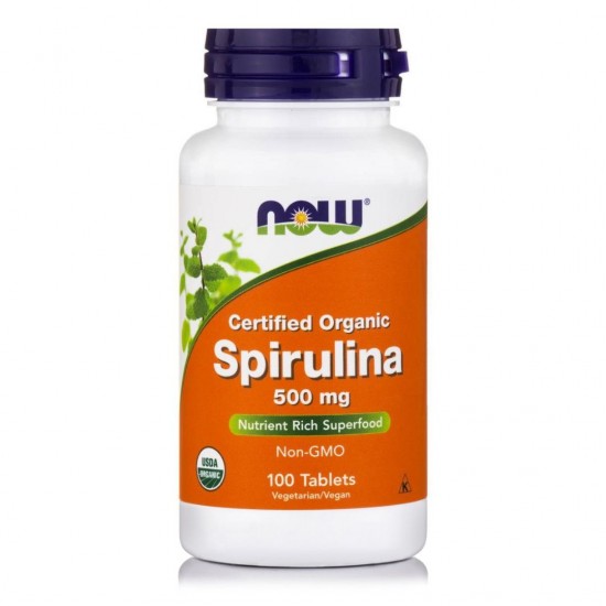 Spirulina 500 mg, 100 tabs (Now foods) Βιταμίνες και Υγεία