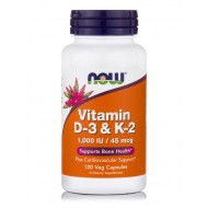 Vitamin D-3 & K-2 1000IU 120Capsules NOW Foods